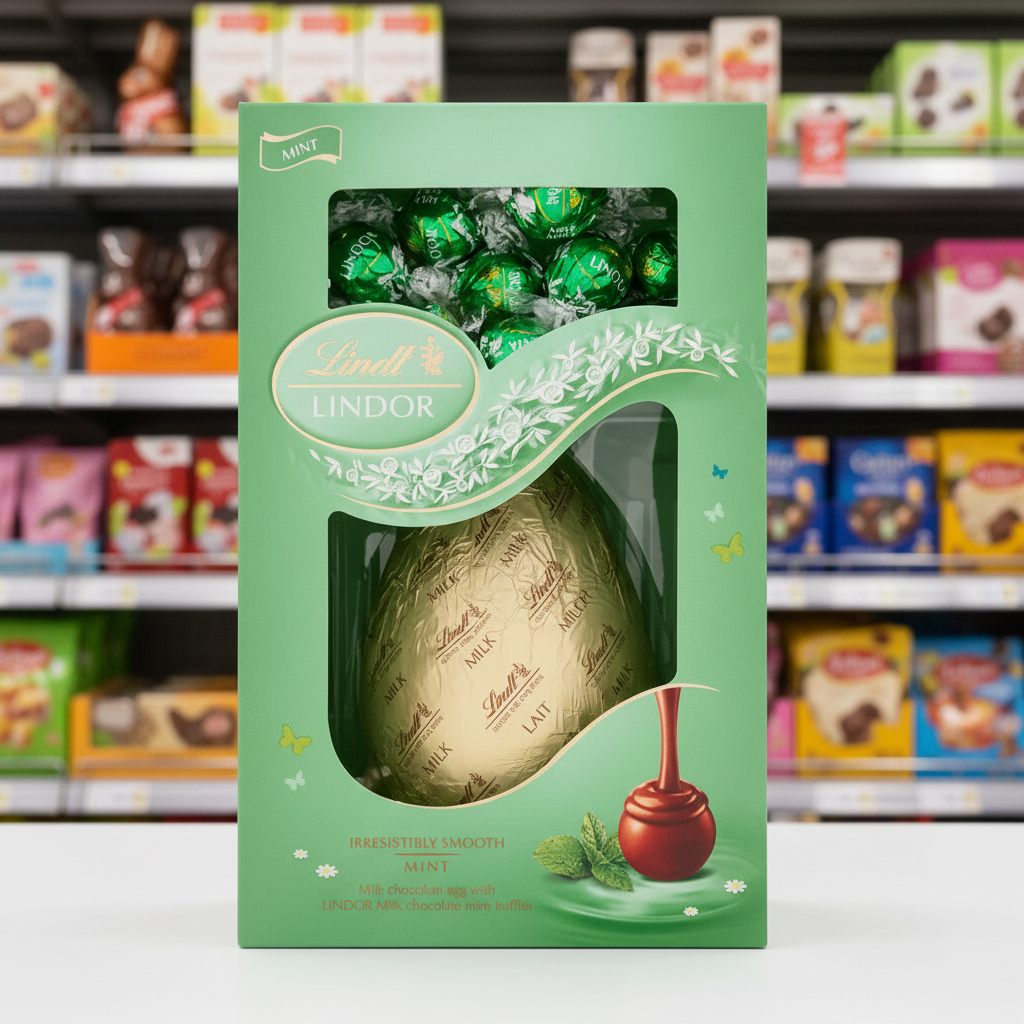 4 x Lindt Milk Chocolate Egg With Lindor Mint Truffles - 260GM