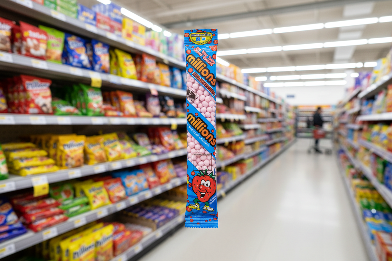 12 x Millions Tubes Strawberry 60Gm