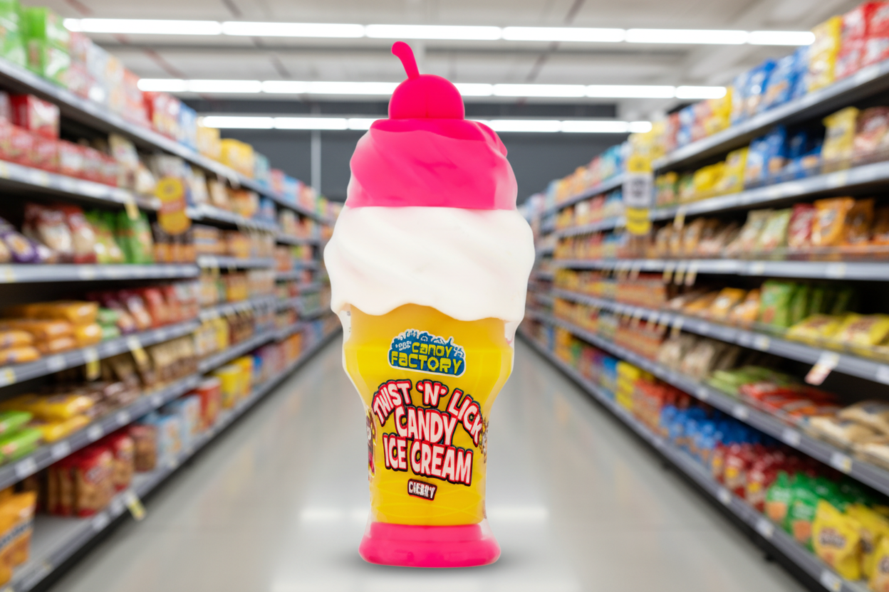 12 x Candy Factory Twist N Lick Candy Ice Cream 45Gm