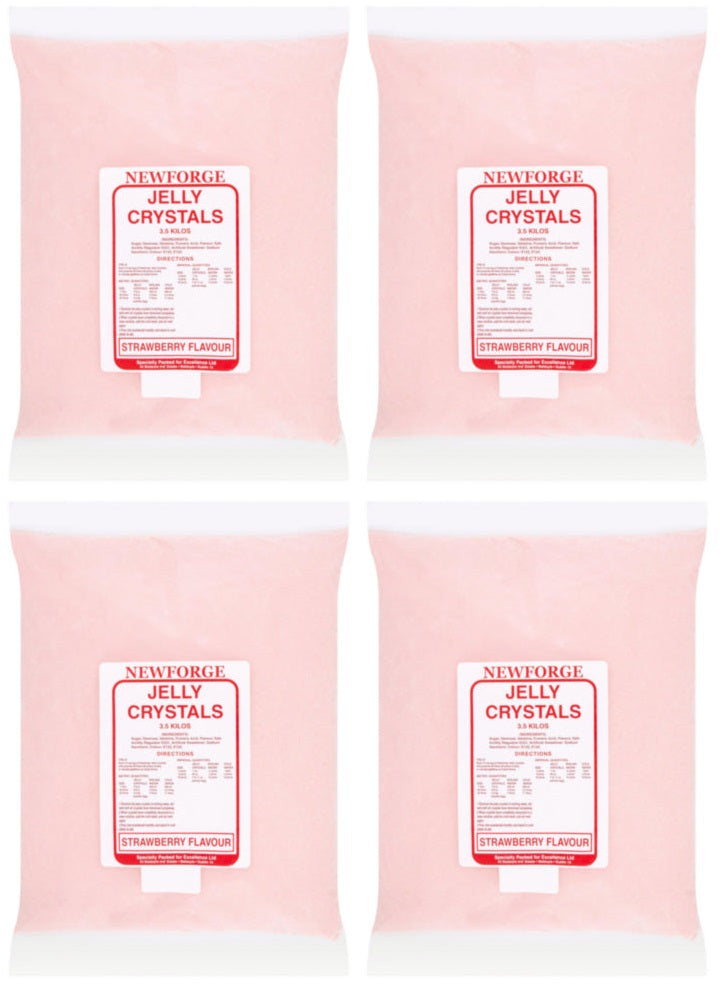 4 x Newforge Jelly Crystals Strawberry Flavour 3.5Kg