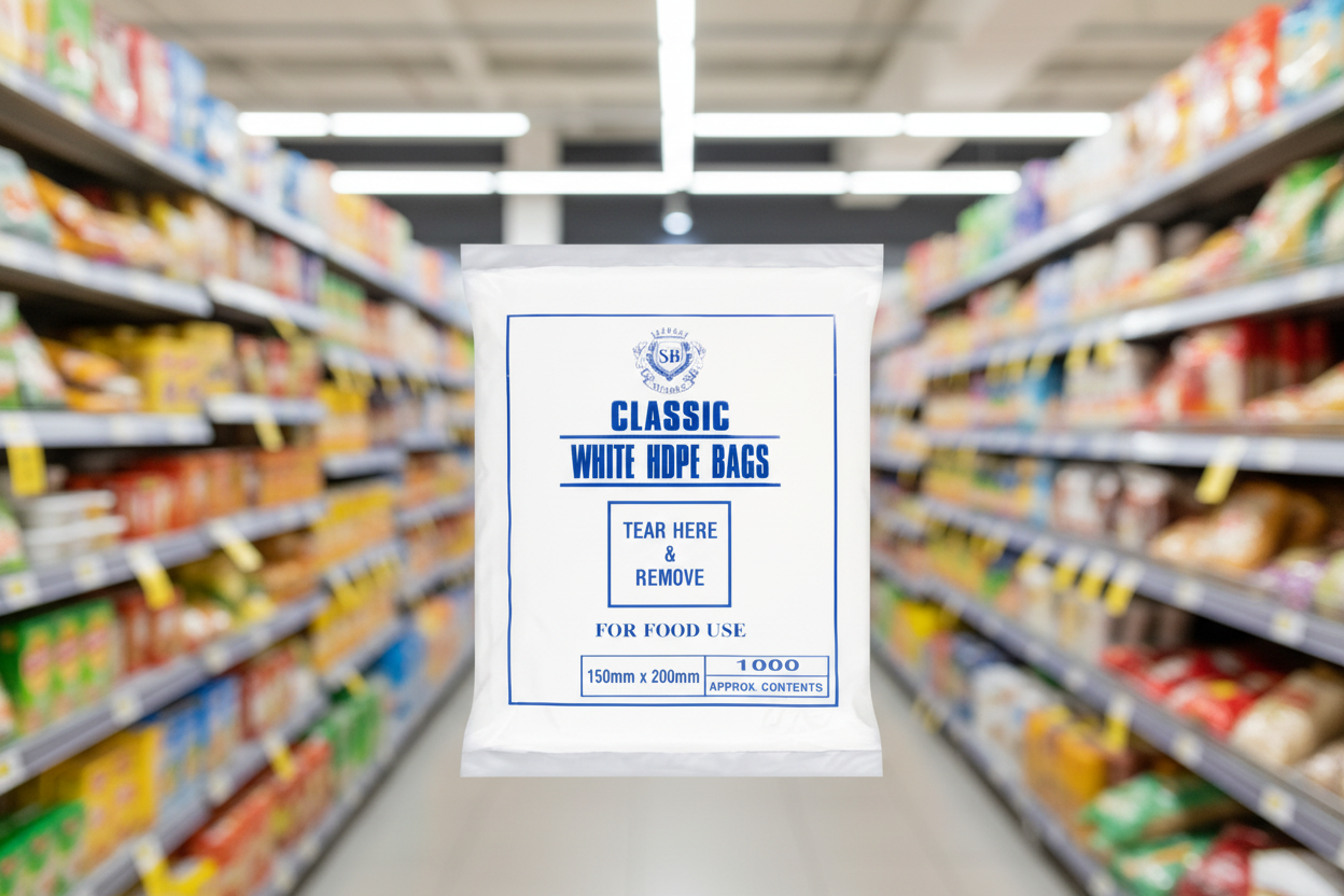 Shabra Classic White Hdpe Bags 150Mm X 200Mm