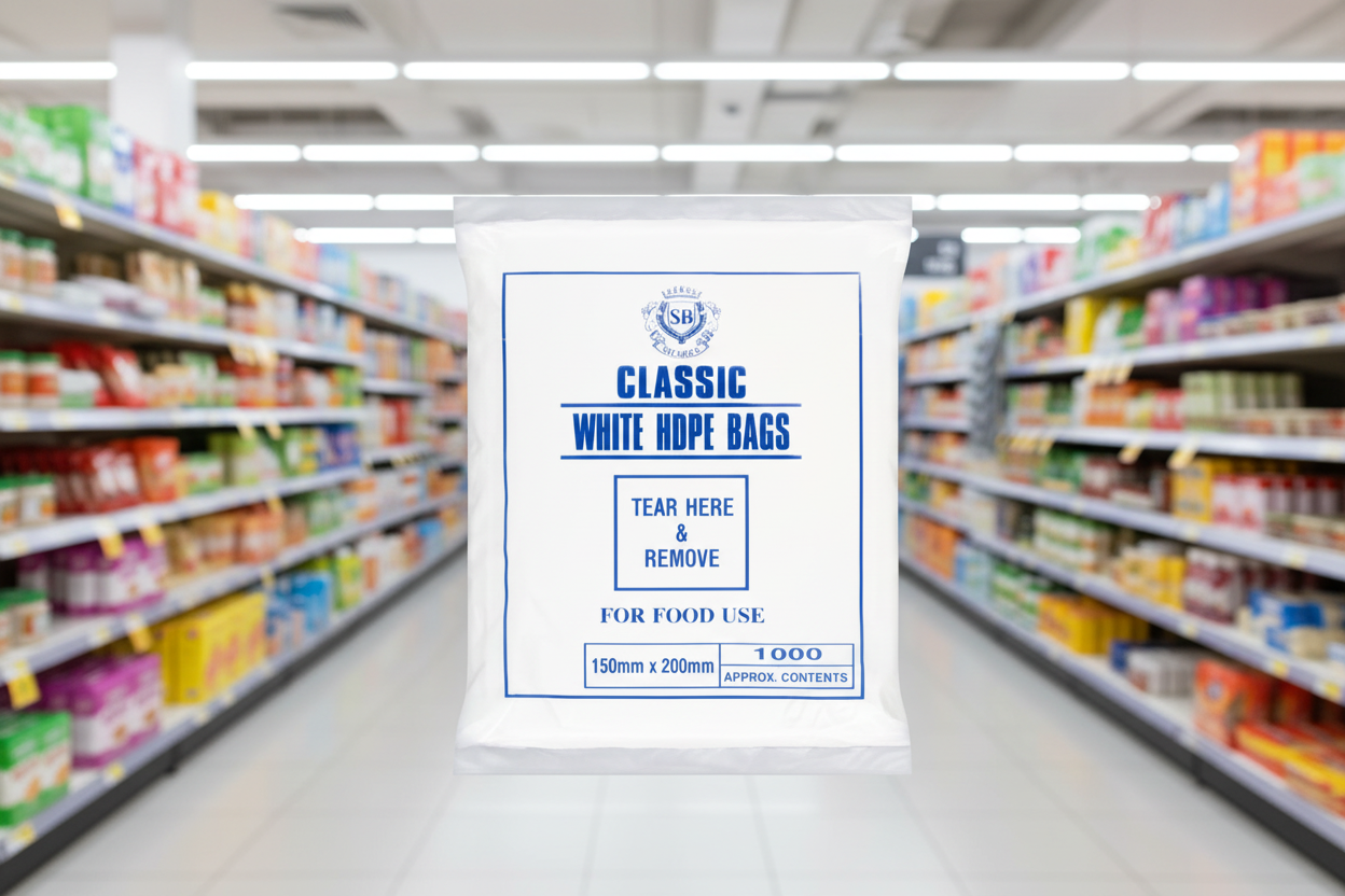 Shabra Classic White Hdpe Bags 150Mm X 200Mm