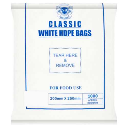 Shabra Classic White Hdpe Bags 200Mm X 250Mm