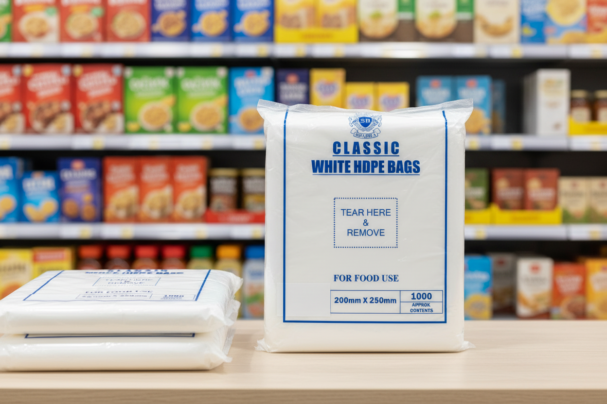 Shabra Classic White Hdpe Bags 200Mm X 250Mm