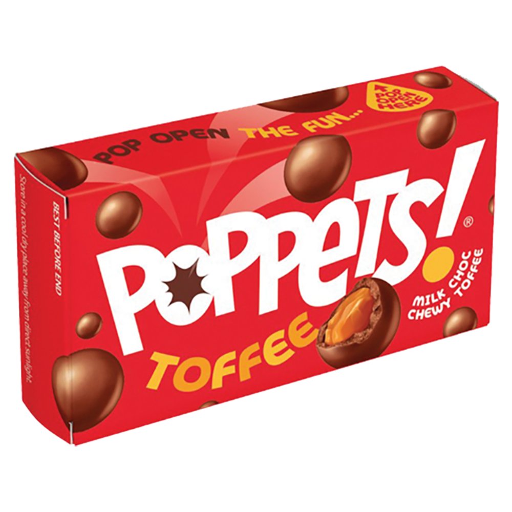 36 x Poppets Chewy Toffee Covered In Milk Chocolate 39G