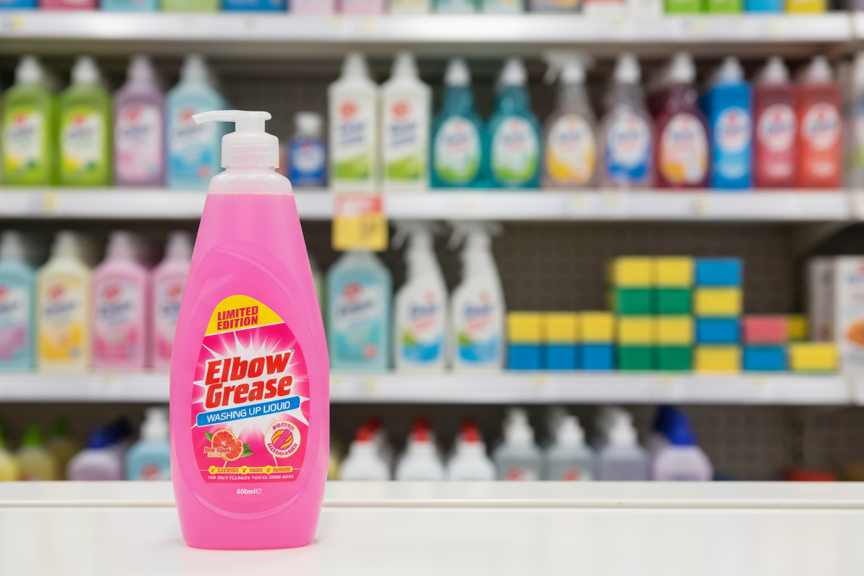 12 x Elbow Grease Pink Washing Up Liquid - 600Ml