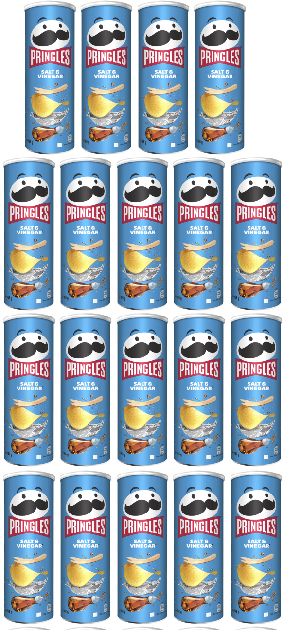 19 X Pringles Salt & Vinegar 165G
