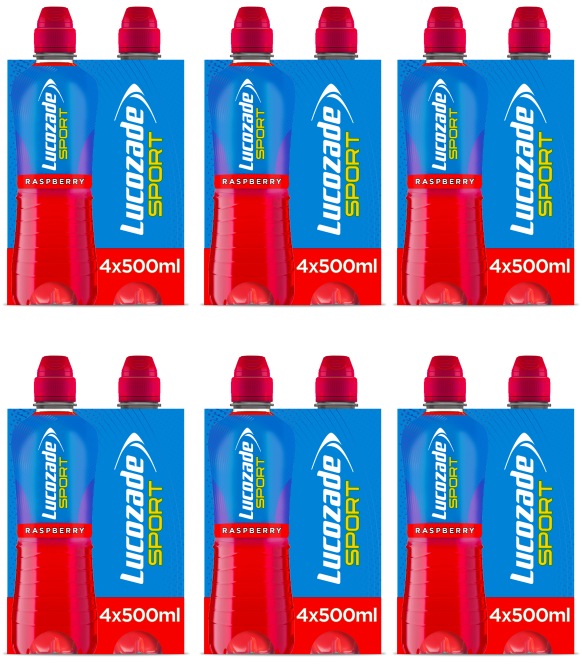 6 x Lucozade Sport Raspberry 4 Pack - 4X500Ml