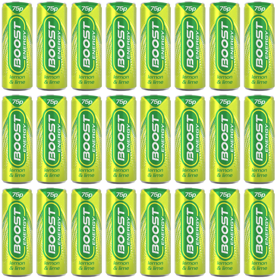 24 x Boost Energy Lemon & Lime Can - 250Ml