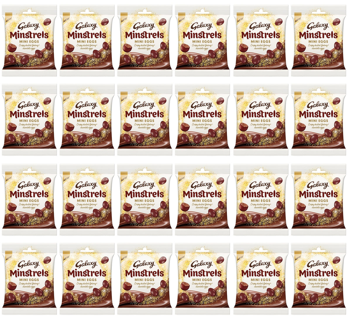 24 X Galaxy Minstrels Mini Eggs Clip Strip - 80Gm