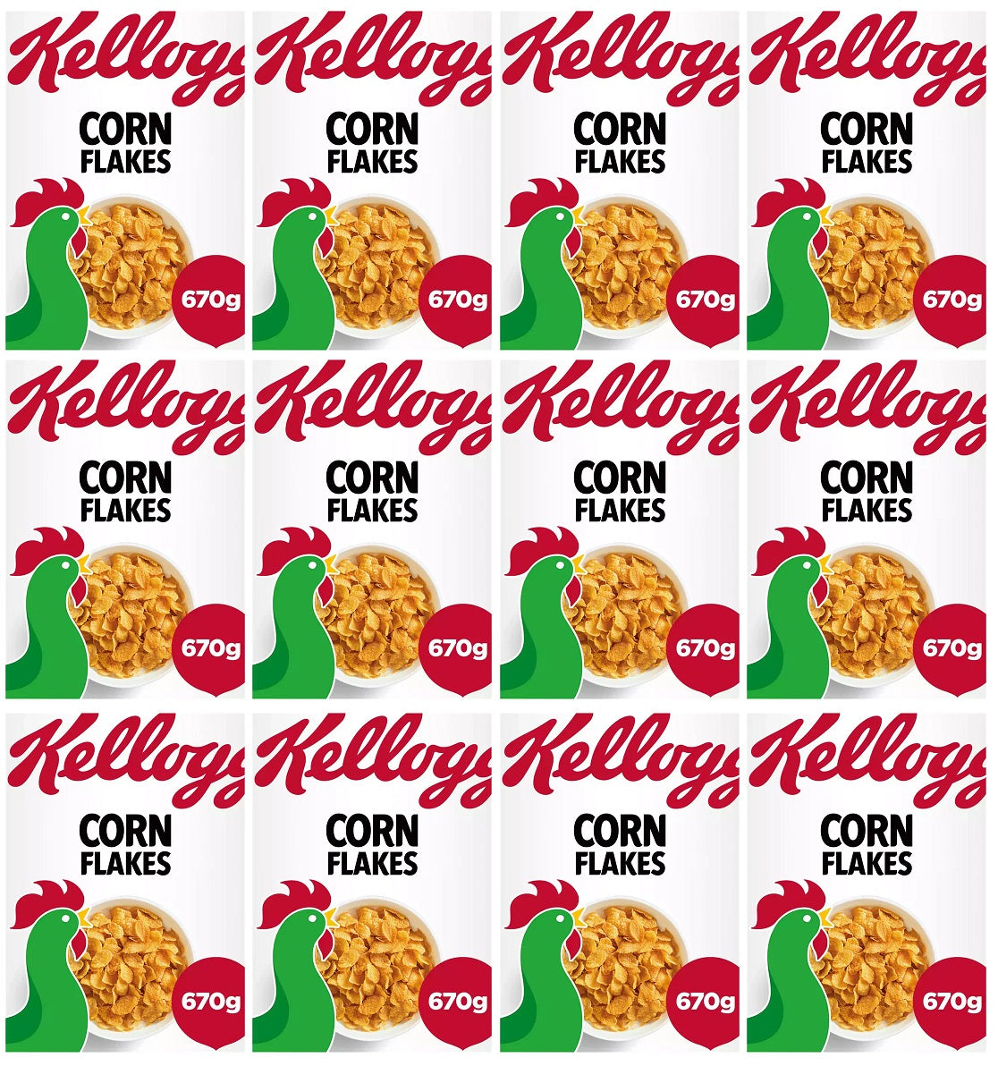 12 x Kelloggs Corn Flakes 670G