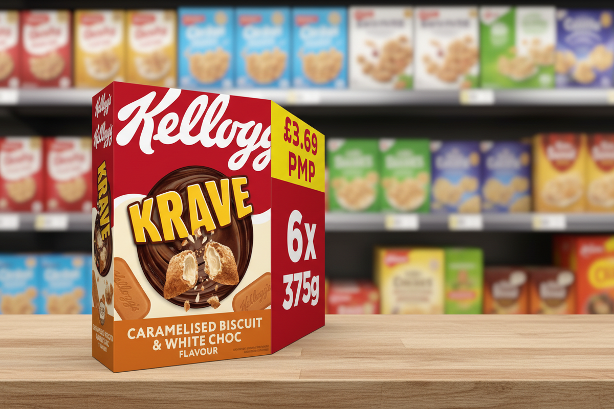6 X Kelloggs Krave Caramelised Biscuit - 375G