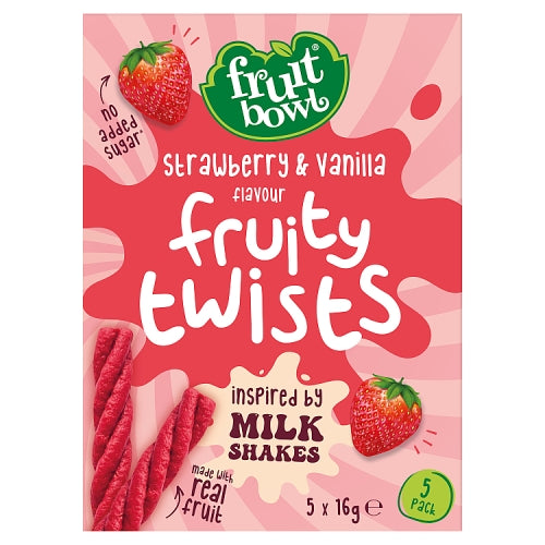 Fruit Bowl Strawberry Vanilla Milkshake Fruit Twists - 80g