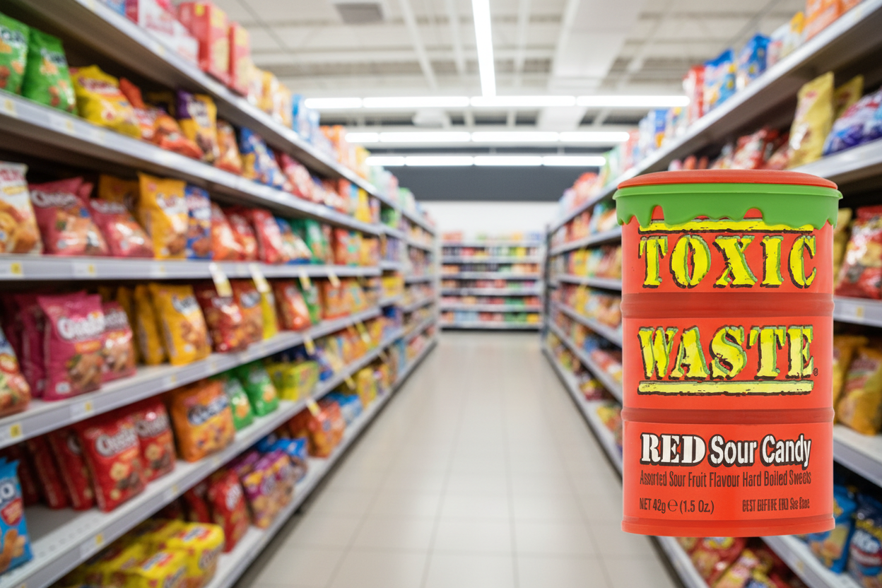 12 x Toxic Waste - Red Sour Candy 42Gm