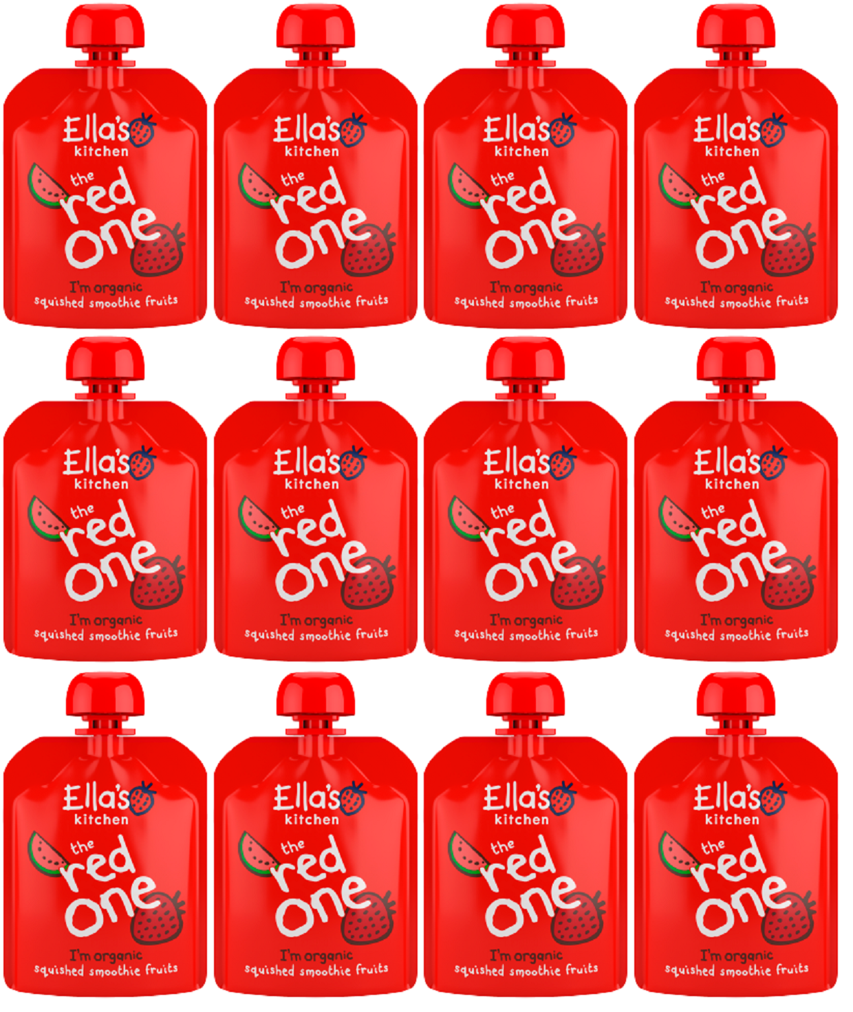 12 x Ellas Kitchen Smoothie Fruit - Red One - 90G