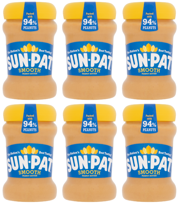 6 X Sunpat Peanut Butter Smooth - 300Gm