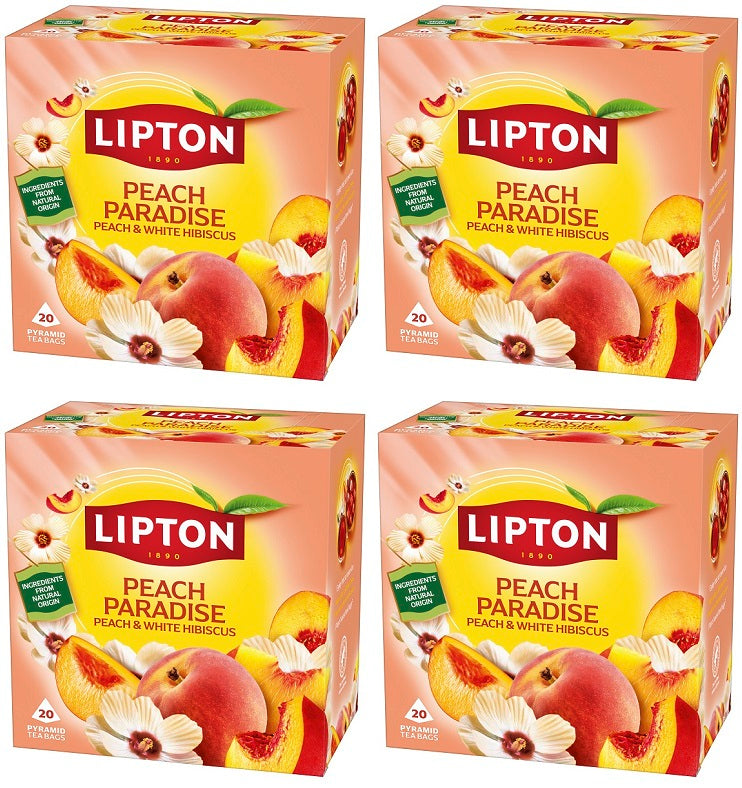 4 X Lipton Peach Paradise Tea Bags - 20Pk