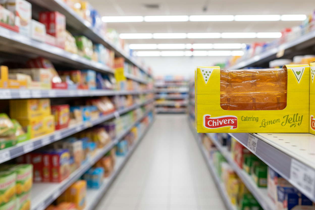 4 x Chivers Catering Lemon Flavour Jelly 12 X 135G (1.62Kg)