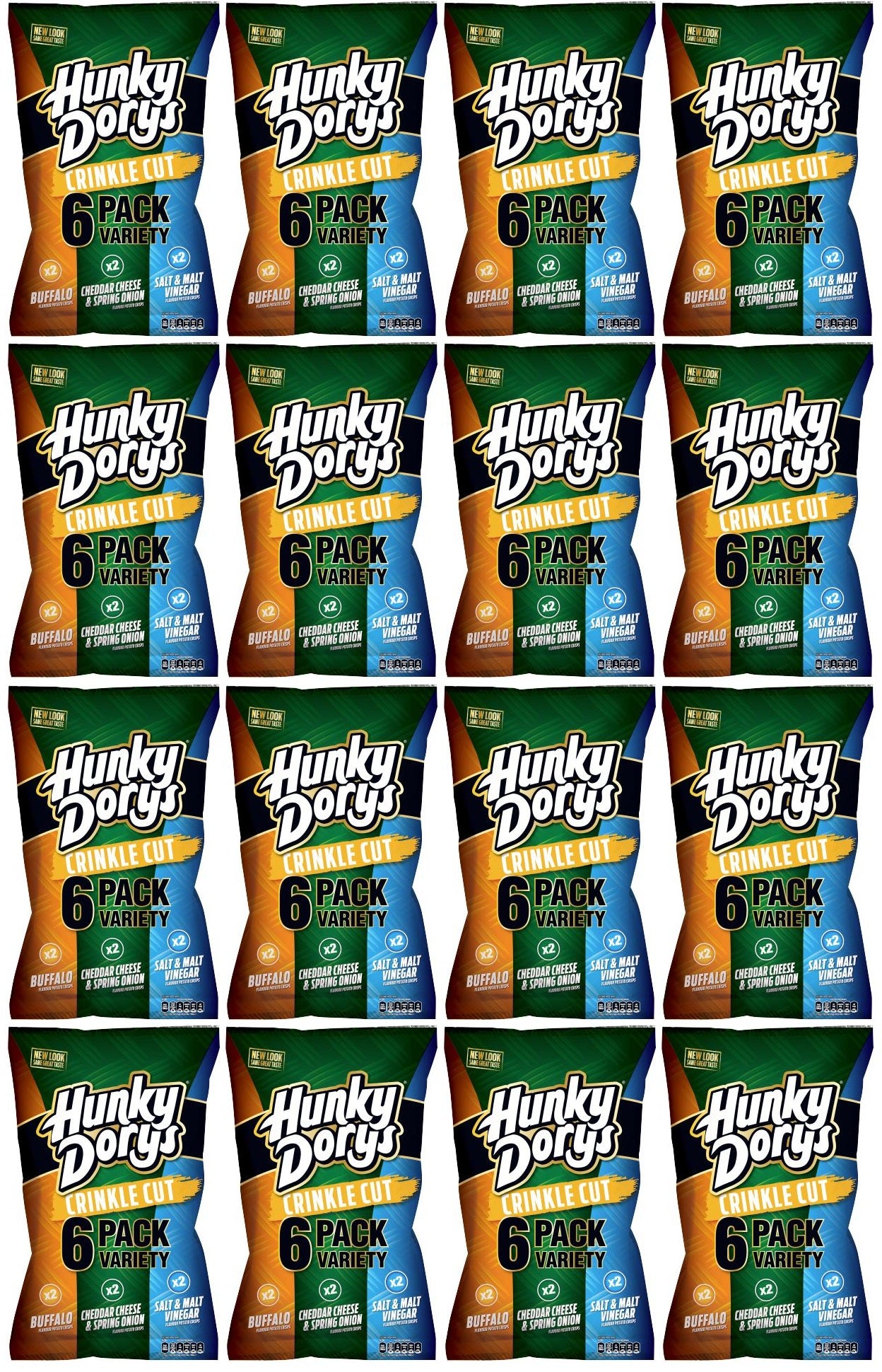16 x Hunky Dorys Crinkle Cut Potato Crisps 6 X 25G