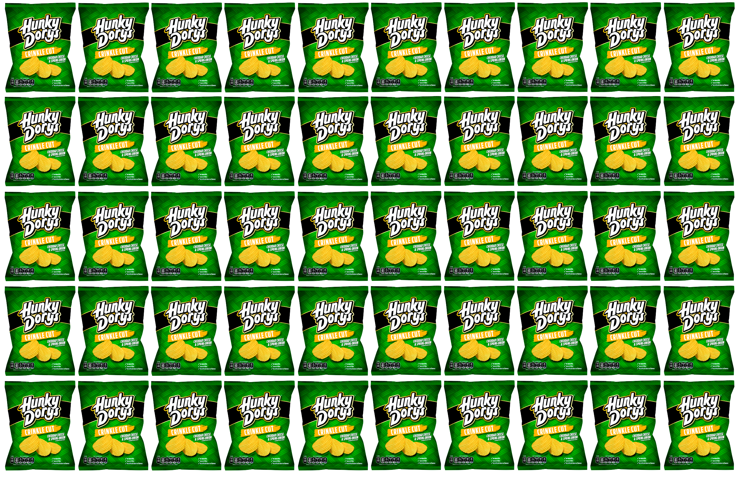 50 x Hunky Dorys Cheddar Cheese & Spring Onion 37Gm