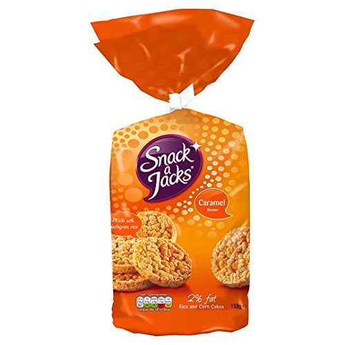 8 x Snack A Jacks Jumbo Caramel Sharing Rice Cake Crisps 159G