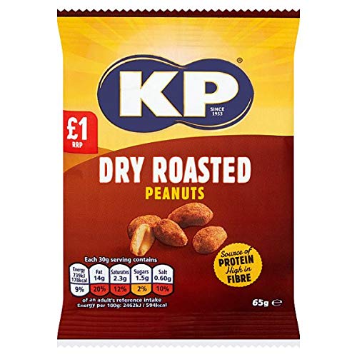 16 x Kp Dry Roasted Peanuts - 65GM