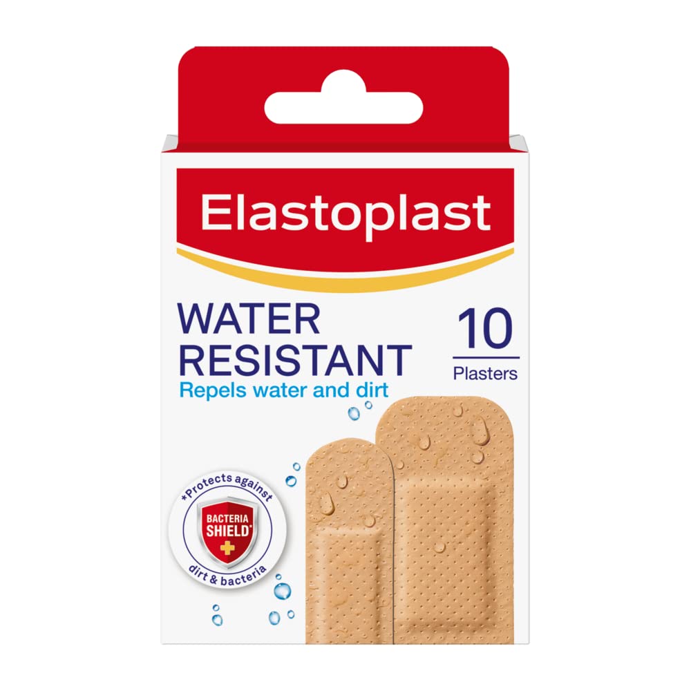 10 x Elastoplast Water Resistant Plastic Plasters (10 Pcs)