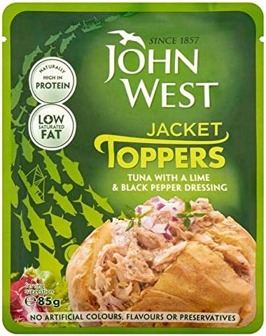 20 x John West Jacket Toppers Tuna With A Lime & Black Pepper Dressing 85G