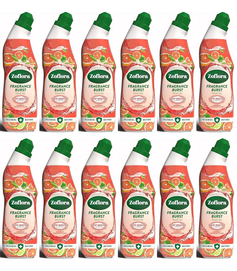 12 X Zoflora Toilet Gel Grapefruit & Lime - 750Ml