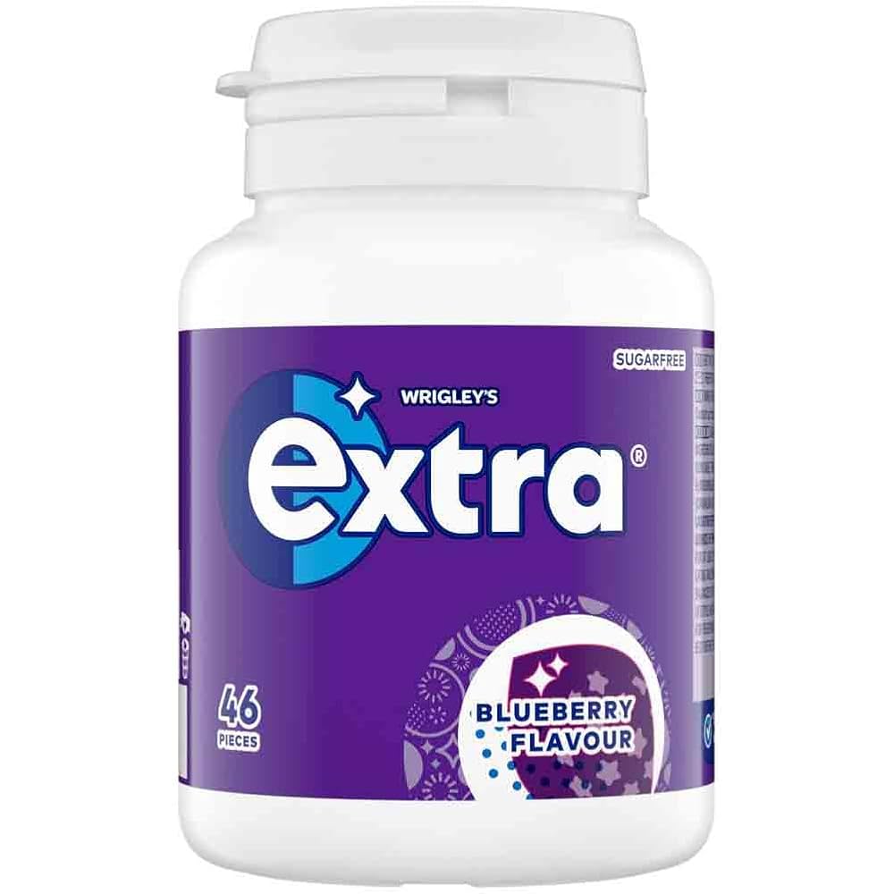 6 x Extra Blueberry Chewing Gum Bottle - 46PCE