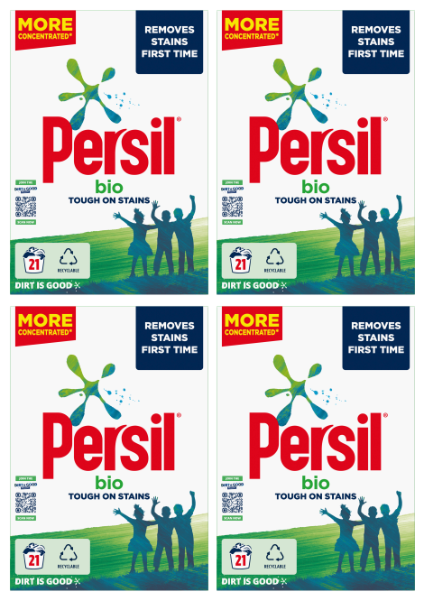 4 x Persil Washing Powder Bio 21 Washes