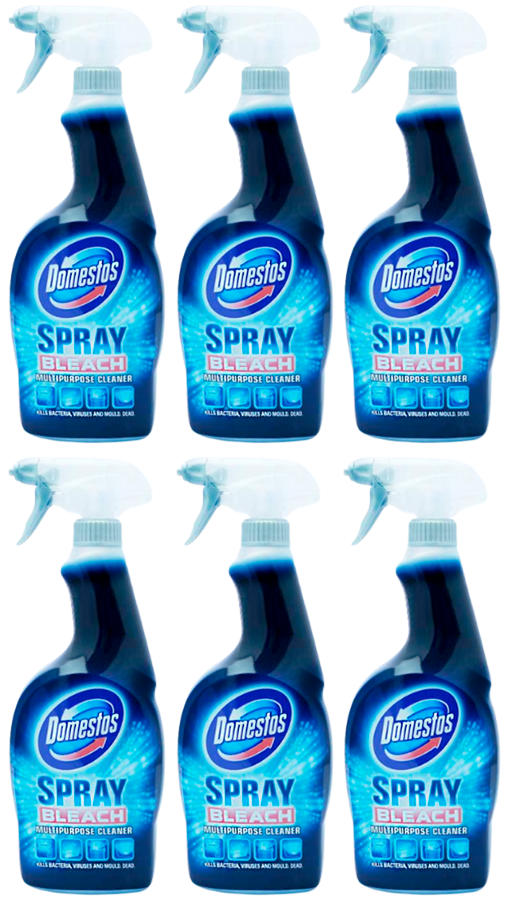 6 x Domestos Bleach Cleaner Spray Multi-Purpose 700 Ml