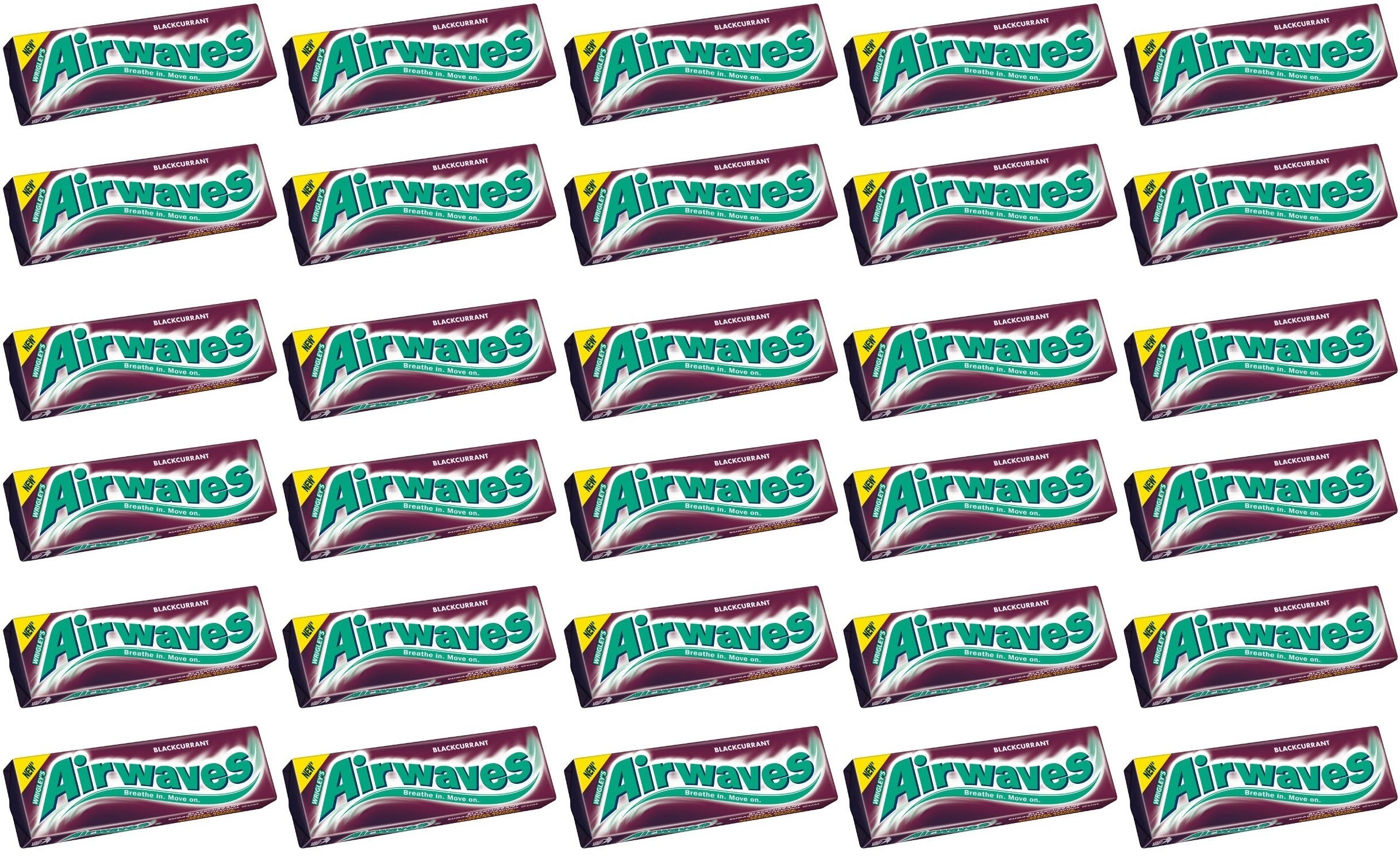 30 x Airwaves Blackcurrant Flavour Sugarfree Chewing Gum 10 Pieces