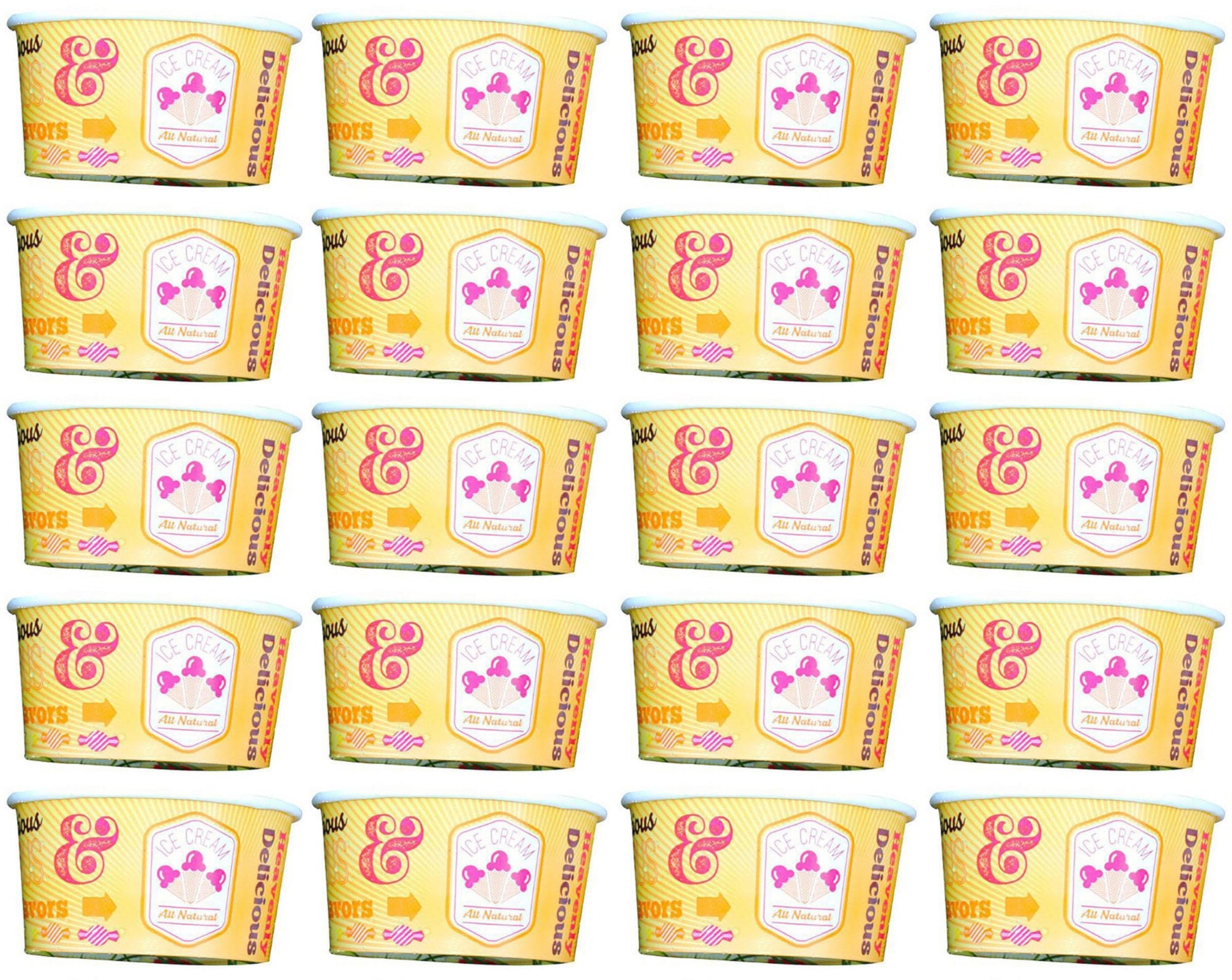 20 x Cup Ice Cream Chill 5Oz