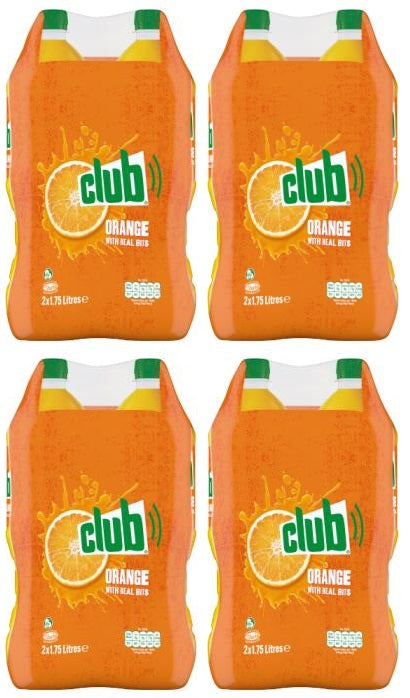 4 x Club Orange With Real Bits 2 X 1.5 Litres