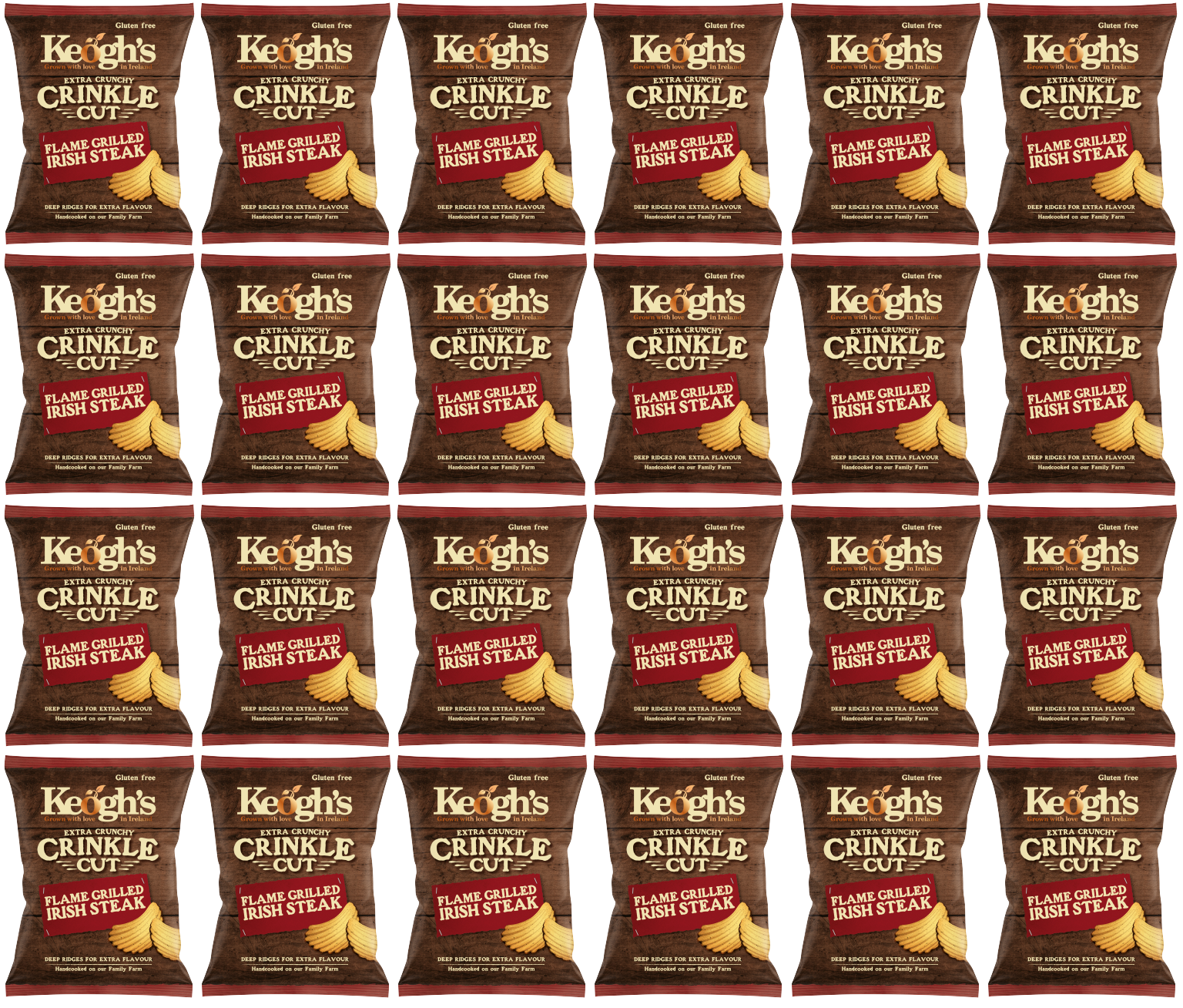 24 x Keoghs Crinkle Cut Flame Grilled Steak 50Gm