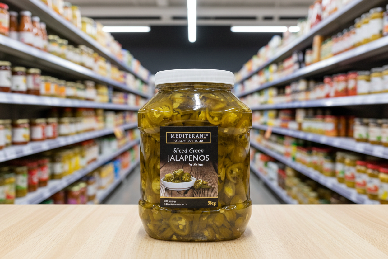 Mediterani Sliced Green Jalapenos In Brine 3Kg