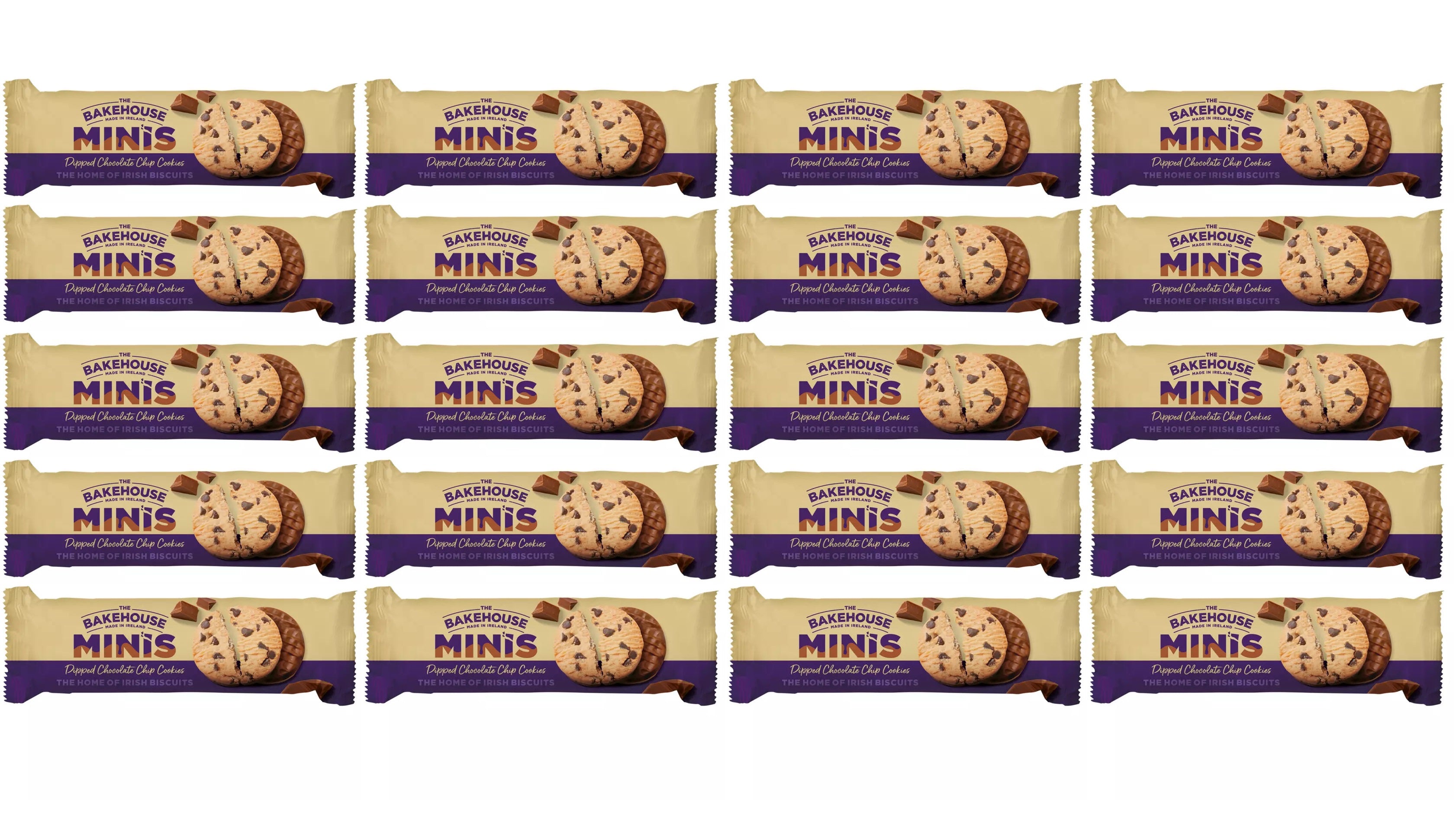 20 x The Bakehouse Minis Dipped Chocolate Chip Cookies 150G