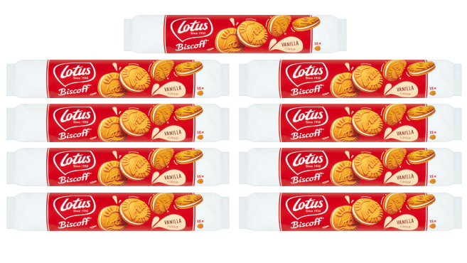 9 x Lotus Biscoff Sandwich Vanilla Cream 150Gm