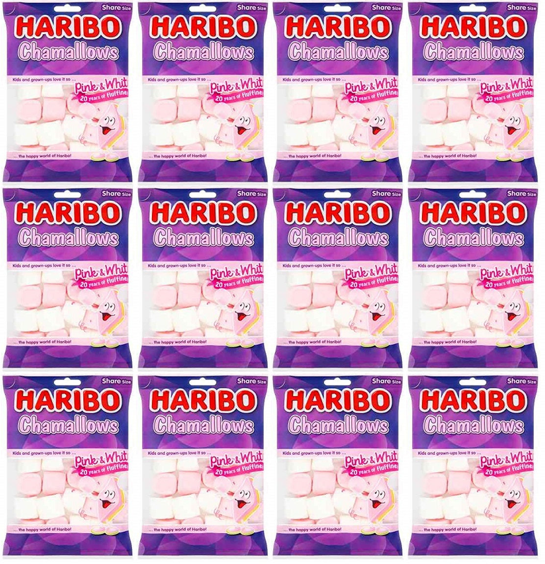 12 x Haribo Chamallows Pink & White 140G