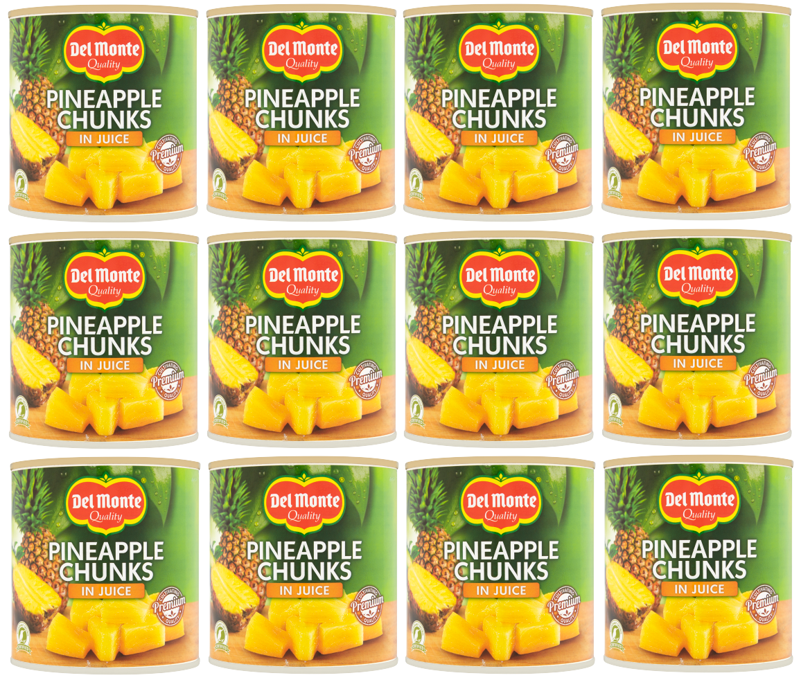 12 x Del Monte Pineapple Chunks In Juice 432Gm