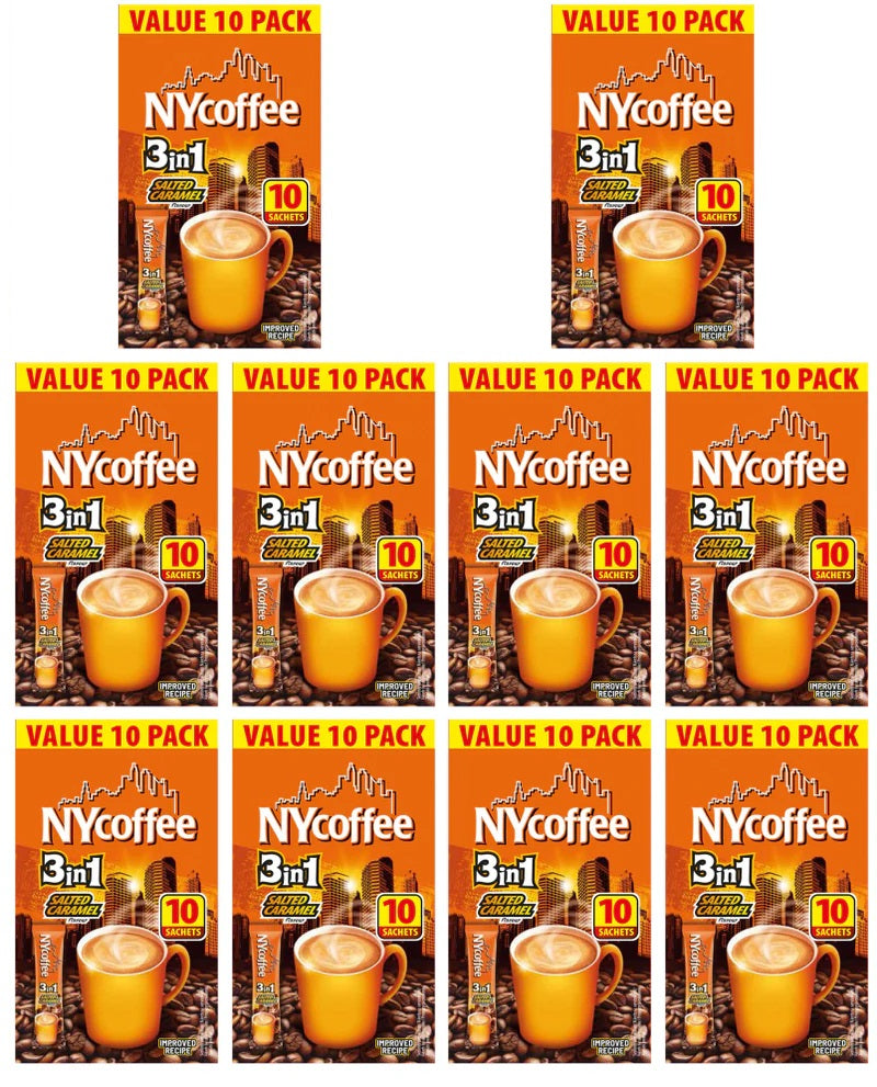 10 x Ny Coffee 3in1 Salted Caramel Coffee 10 Sachets - 10PK