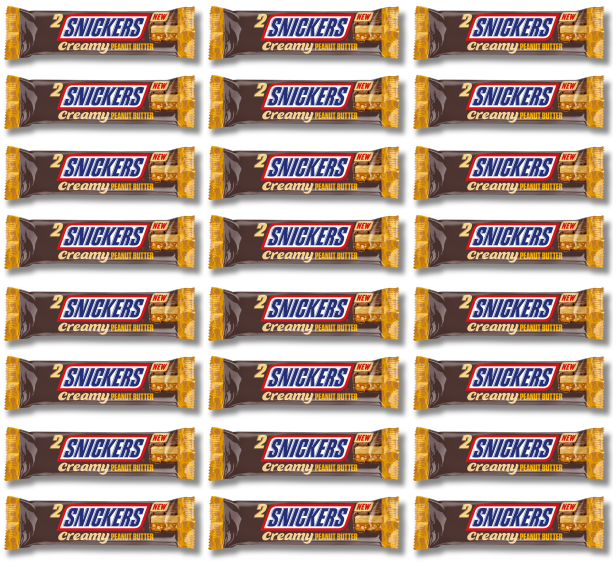 24 X Snickers Creamy Peanut Nut Butter Choc Duo Bar 36.5Gm