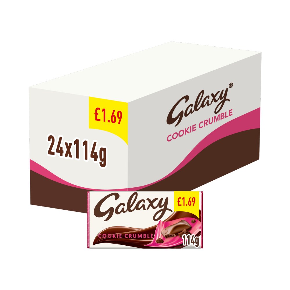 24 X Galaxy Chocolate Cookie Crumble Block Bar - 114Gm