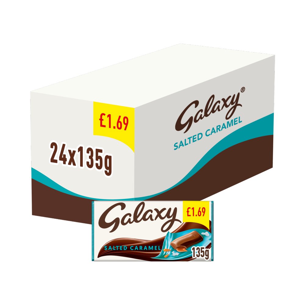 24 X Galaxy Chocolate Salted Caramel Block Bar - 135Gm