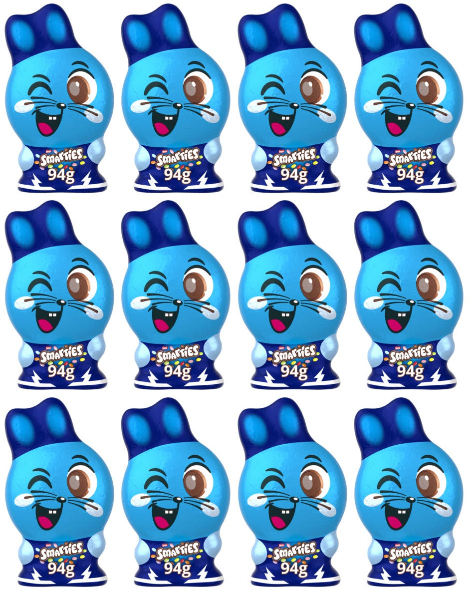 12 x Smarties Bunny Milk Chocolate Easter Hollow Figure - 94GM