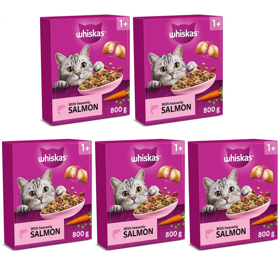 5 X Whiskas Cat 1+ Complete Salmon - 800Gm