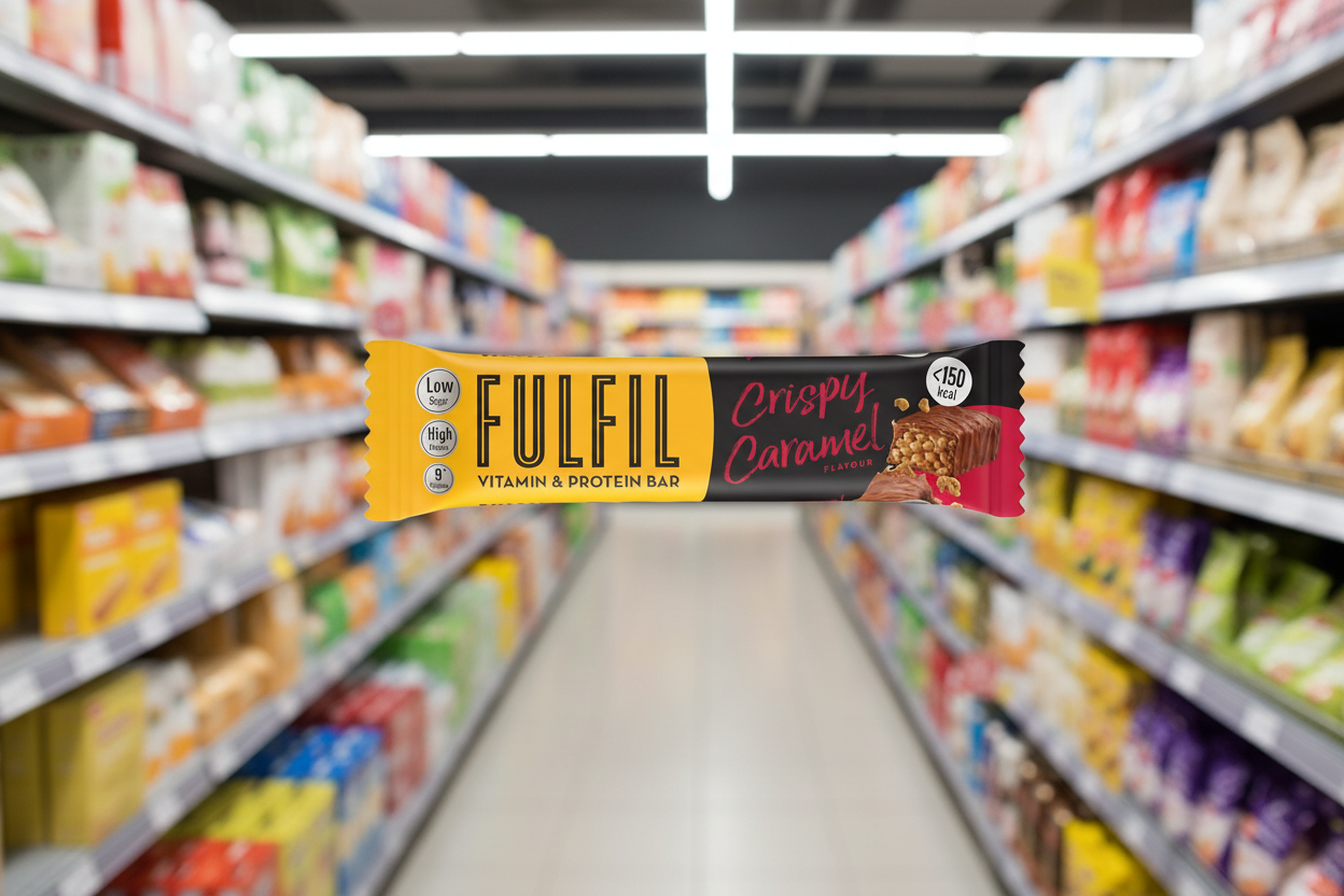 18 x Fulfil Vitamin & Protein Bar Crispy Caramel Flavour 37G