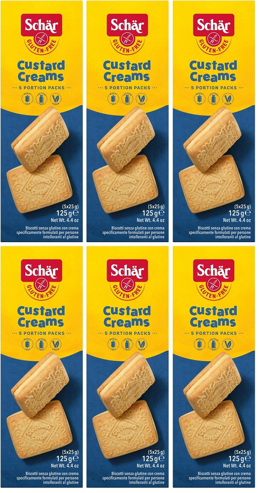 6 x Schär Gluten-Free Custard Creams 5 X 25G (125G)