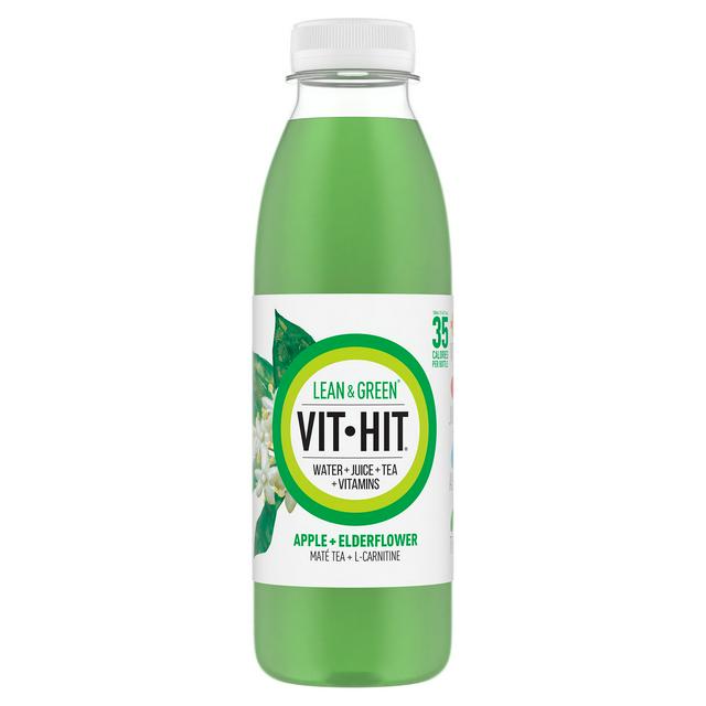 12 x Vit Hit Lean & Green Apple + Elderflower + Maté Tea + L-Carn